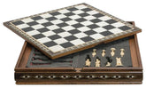 Mini Chess Board With Case - Black & Eco Mother Of Pearl - TimeLine Gifts